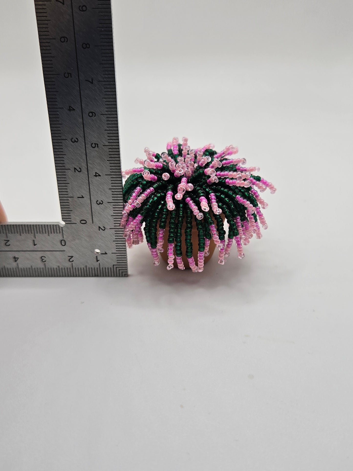 Pinky- Pink miniature beaded plant