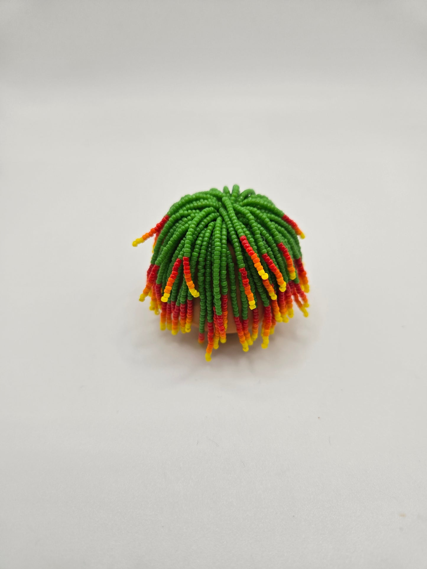 Rasta- Red/Yellow Gradient miniature beaded plant