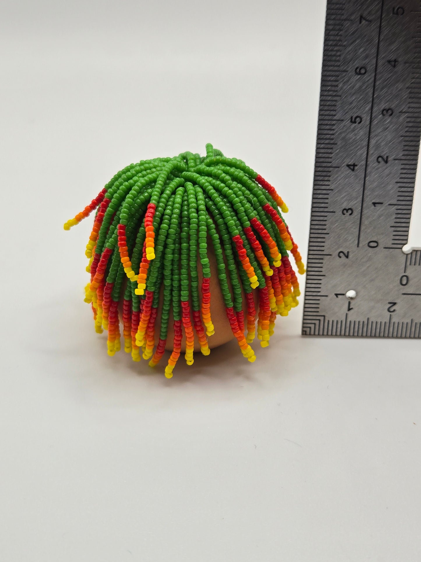 Rasta- Red/Yellow Gradient miniature beaded plant