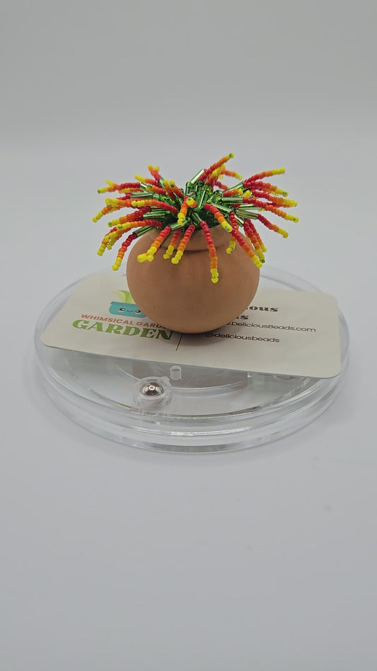 Dick Van Spike-Red/Yellow Gradient miniature beaded plant