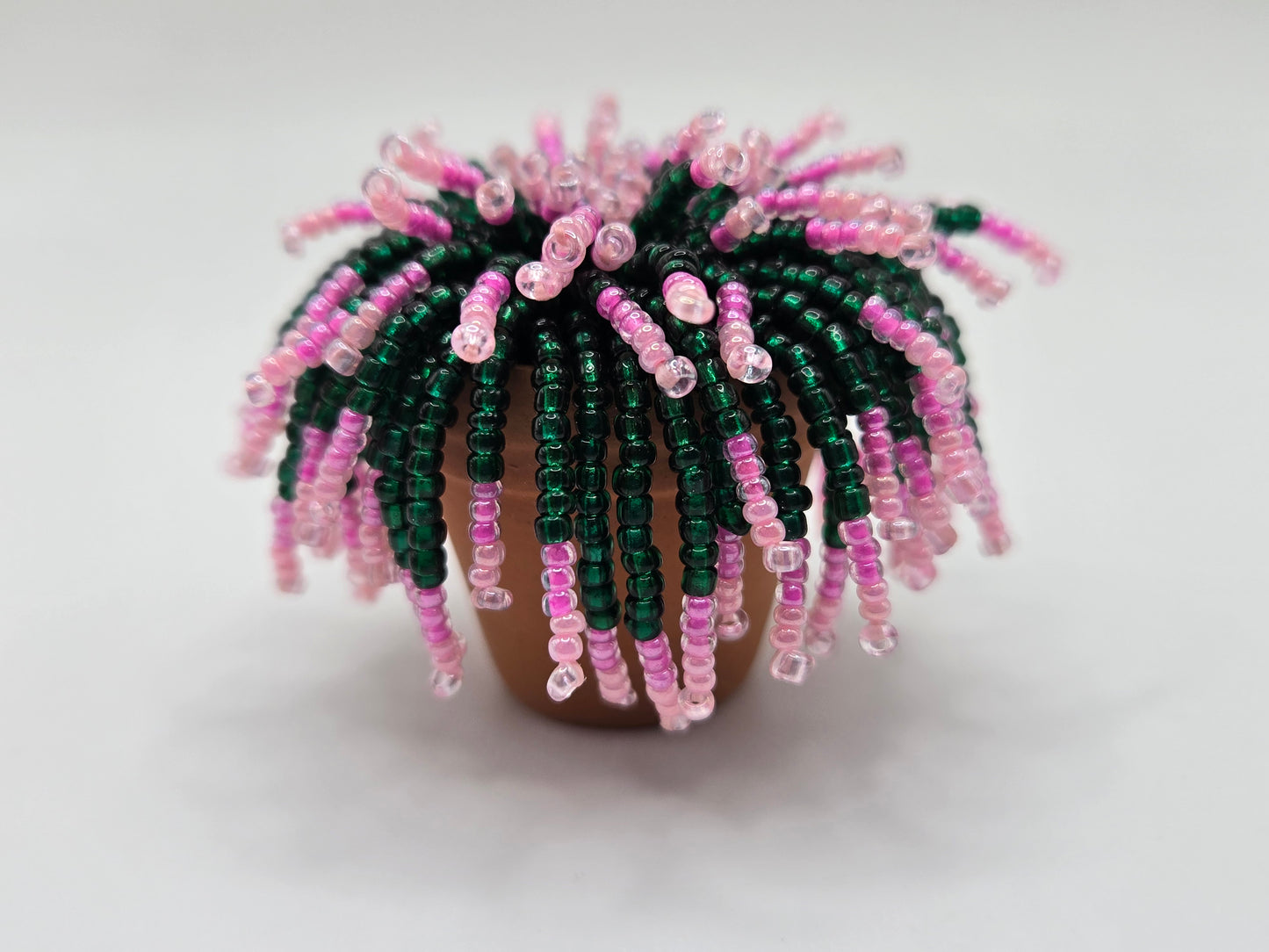 Pinky- Pink miniature beaded plant
